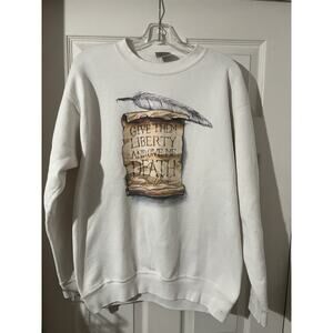 Vintage Give Them Liberty And Give Me Death Shirt Sz L Jesus Scroll